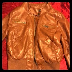 Ambiance brown faux leather jacket
